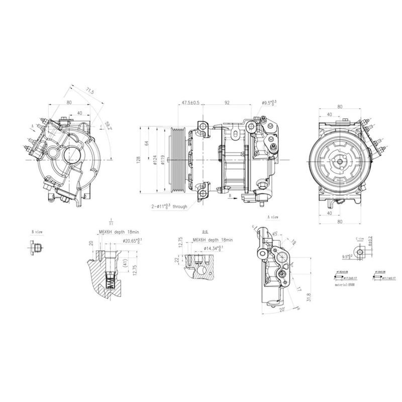 Hella Air Conditioning Compressor 8FK 366 201-141