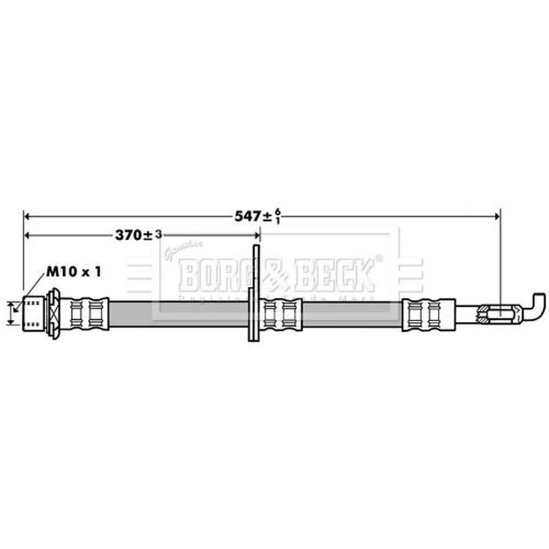 Borg & Beck Brake Hydraulic Hose Line Rear Left BBH7387