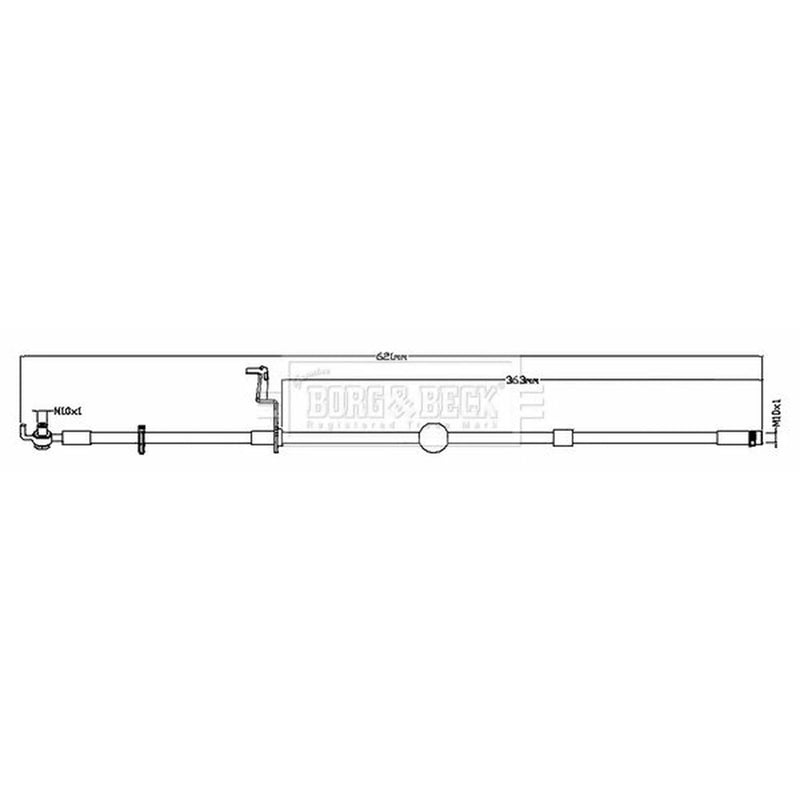 Borg & Beck Brake Hydraulic Hose Line Front Right BBH8801