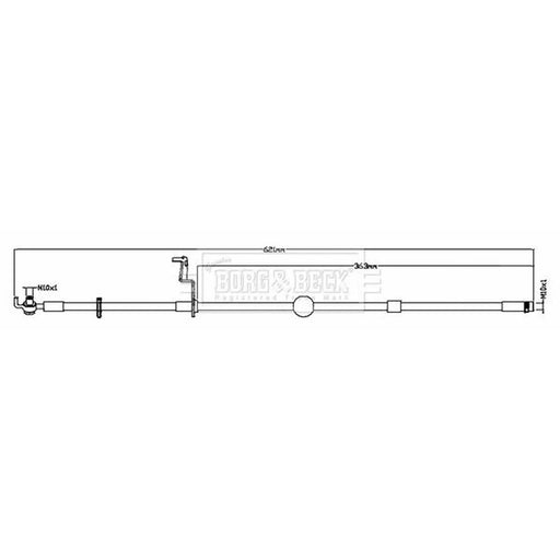 Borg & Beck Brake Hydraulic Hose Line Front Right BBH8801