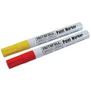 Faithfull Paint Marker Pen Yellow & Red (Pack 2) - FAIPMYELRED