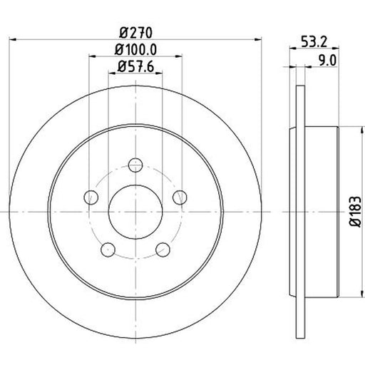 DON 2 x Solid Rear Brake Discs PCD22702