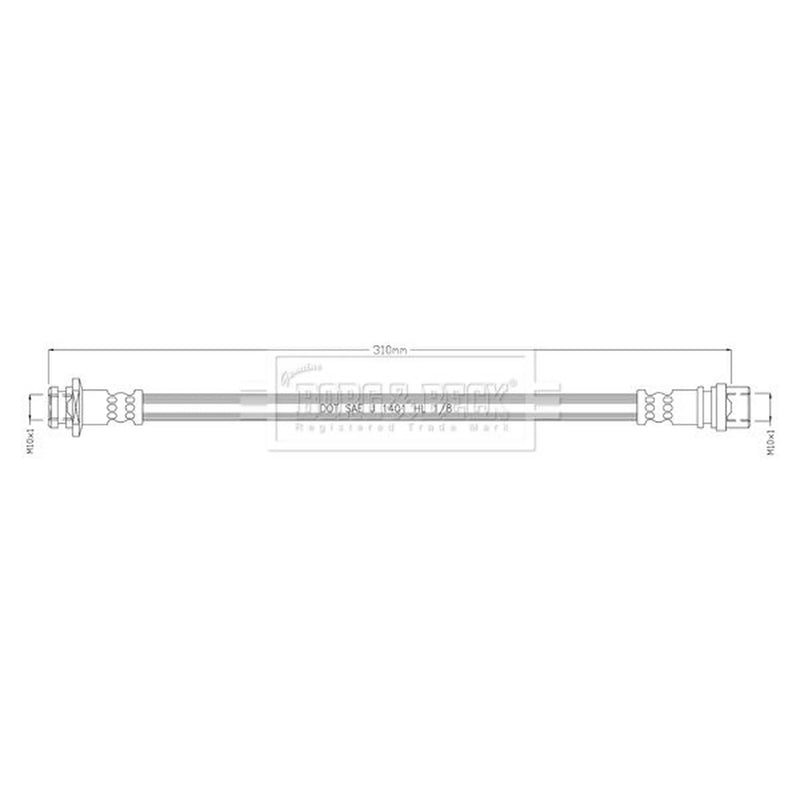 Borg & Beck Brake Hydraulic Hose Line Rear Left BBH8937