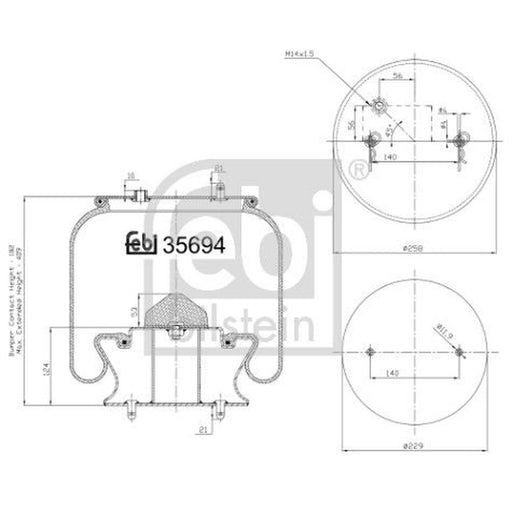 Febi Air Suspension Bellow Front Right 35694