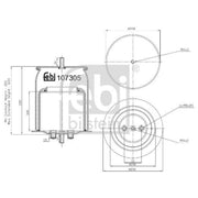 Febi Air Suspension Bellow 250mm 107305