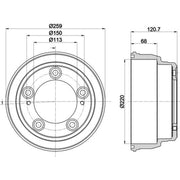 Mintex Brake Drum Assembly Rear MBD414