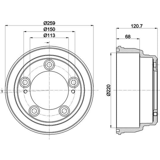 Mintex Brake Drum Assembly Rear MBD414
