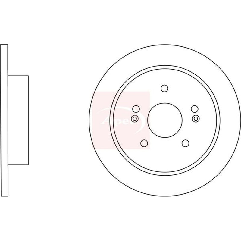 Apec 2 x Solid Rear Brake Discs DSK3144