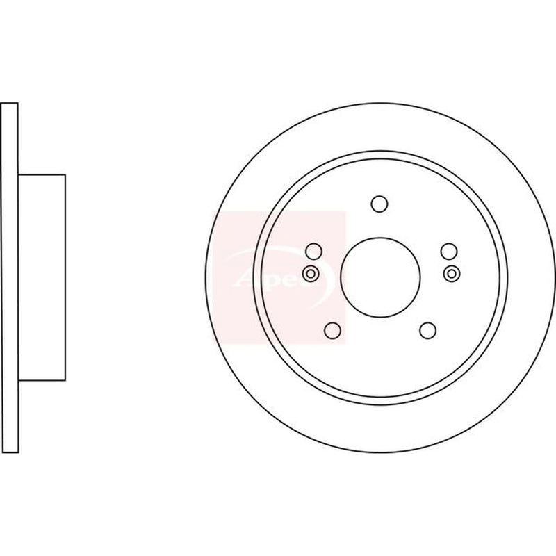 Apec 2 x Solid Rear Brake Discs DSK3144