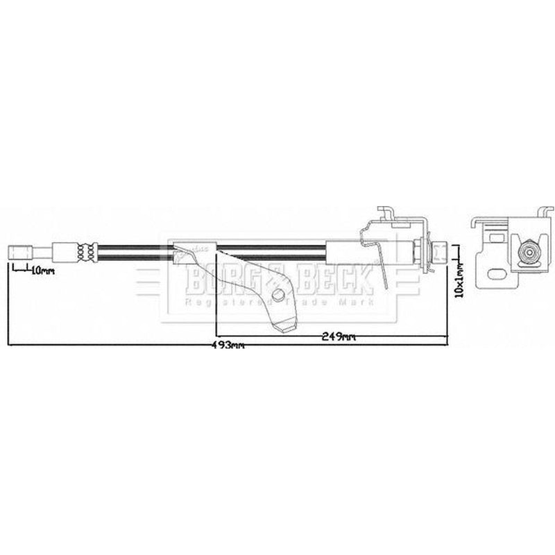 Borg & Beck Brake Hydraulic Hose Line Front Right BBH7973