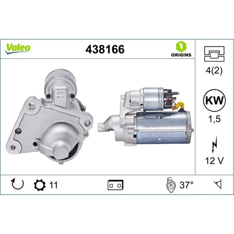 Valeo Starter Motor 12V 1.5kW 11 Teeth 438166