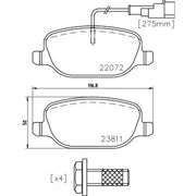 Mintex Rear Brake Pad Set MDB3816