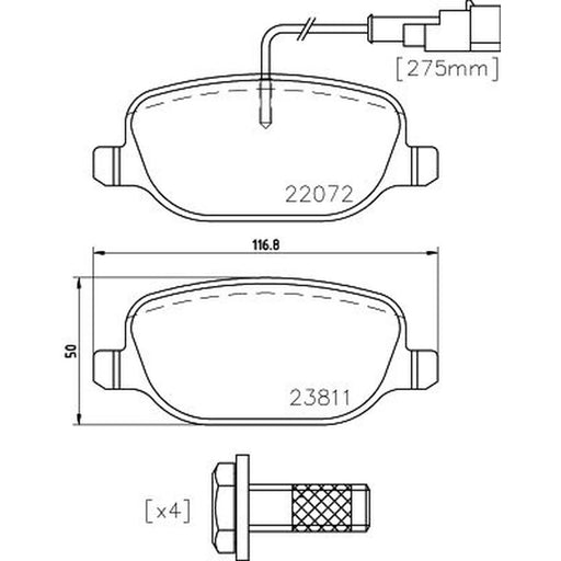 Mintex Rear Brake Pad Set MDB3816