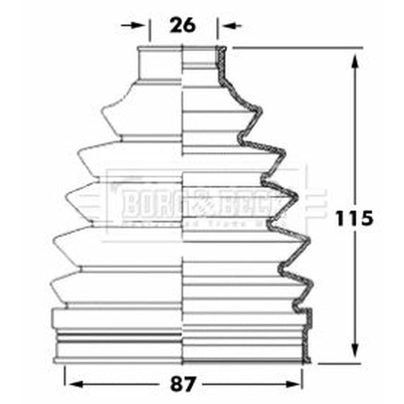 Borg & Beck Drive Shaft Bellow Kit Front Left Thermoplast BCB6049