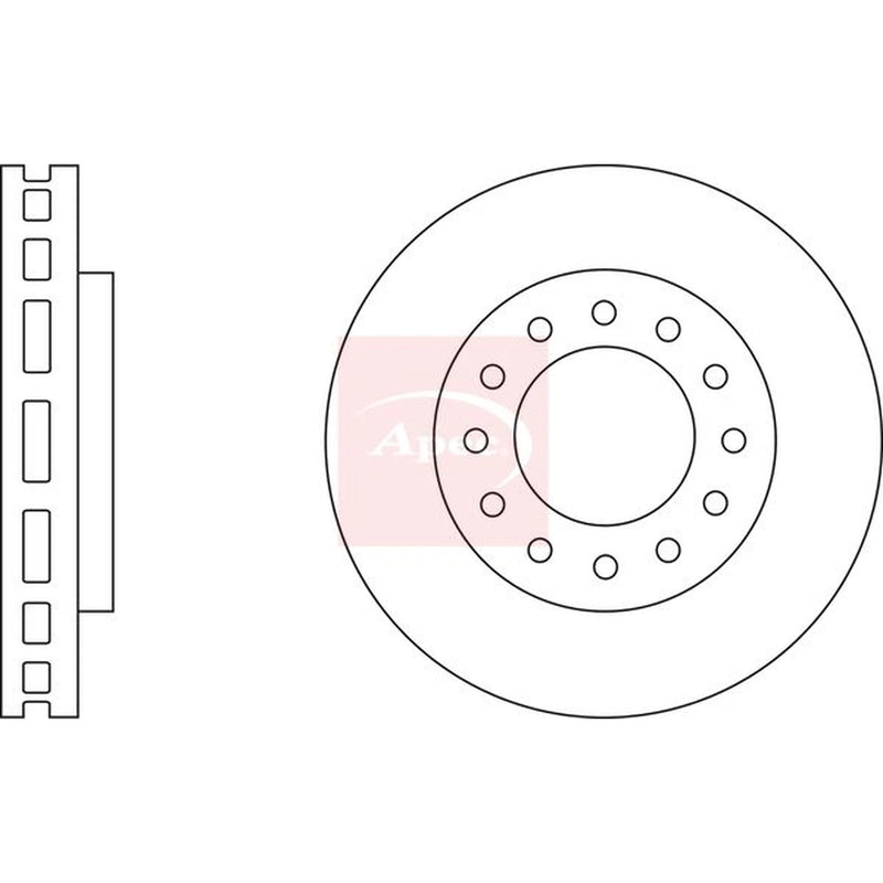 Apec 2 x Vented Front Brake Discs DSK2800