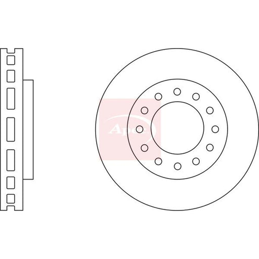 Apec 2 x Vented Front Brake Discs DSK2800