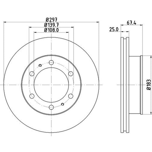 DON 2 x Front Brake Discs PCD13722