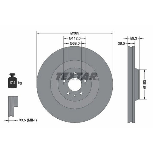 Textar 2 x Front Brake Discs 92184203