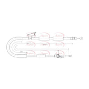 Apec Handbrake Cable Left Rear CAB1592