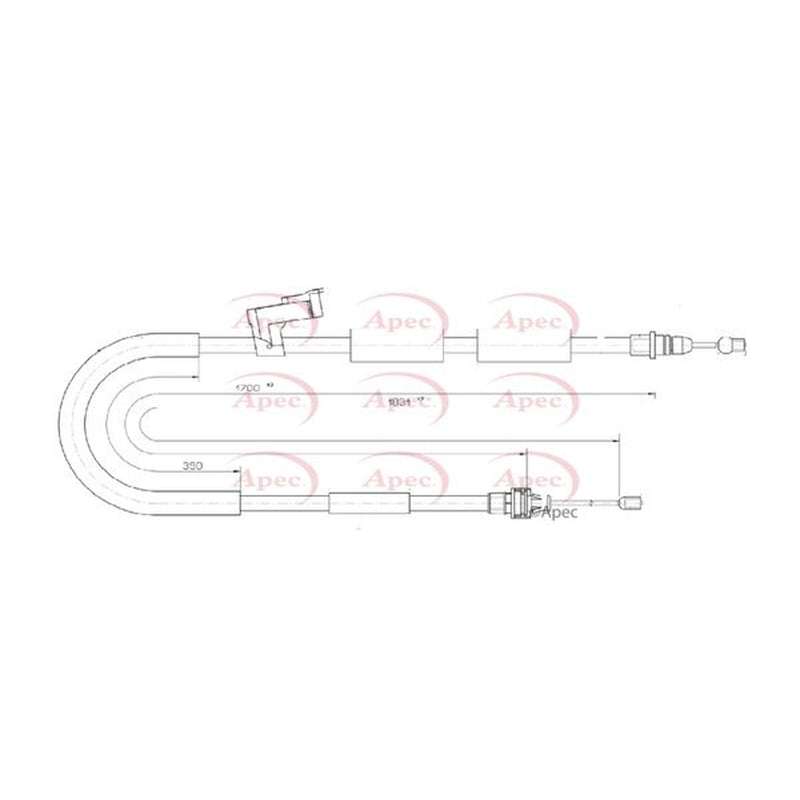 Apec Handbrake Cable Left Rear CAB1592