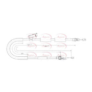 Apec Handbrake Cable Left Rear CAB1592