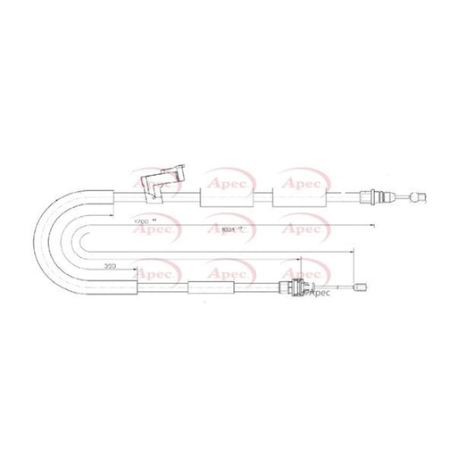 Apec Handbrake Cable Left Rear CAB1592