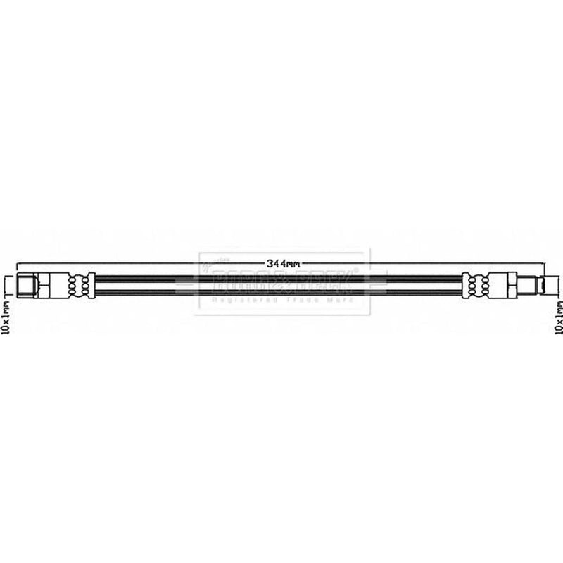 Borg & Beck Brake Hydraulic Hose Line Rear Left BBH8119