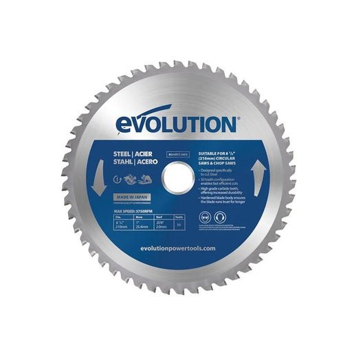 Evolution Mild Steel Cutting Circular Saw Blade 210 x 25.4mm x 50T