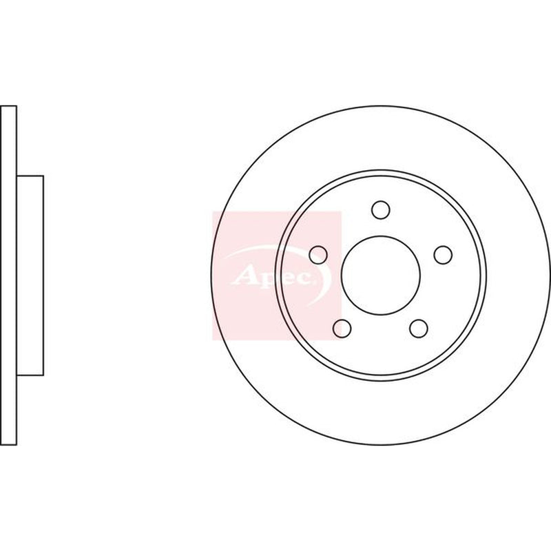 Apec 2 x Solid Rear Brake Discs DSK2058