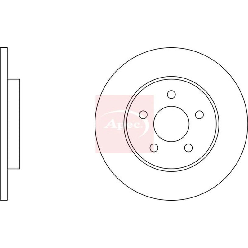 Apec 2 x Solid Rear Brake Discs DSK2058