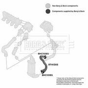 Borg & Beck Intercooler Turbo Charge Air Hose BTH1265