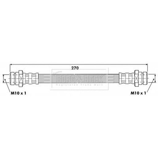 Borg & Beck Brake Hydraulic Hose Line Rear Left BBH6327