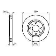 Bosch 2 x Vented Front Brake Discs 0 986 478 830