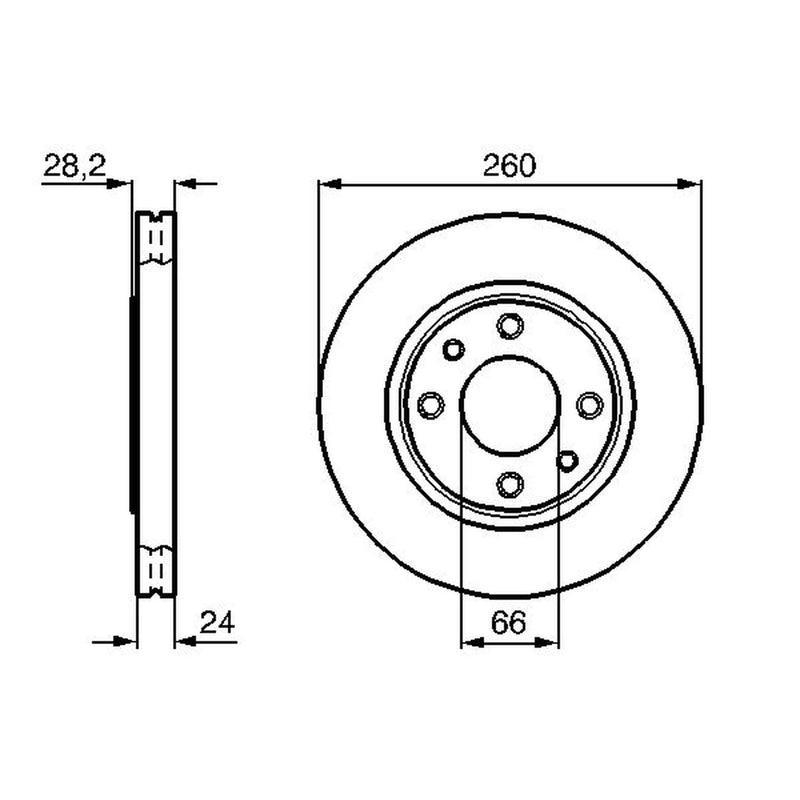 Bosch 2 x Vented Front Brake Discs 0 986 478 830