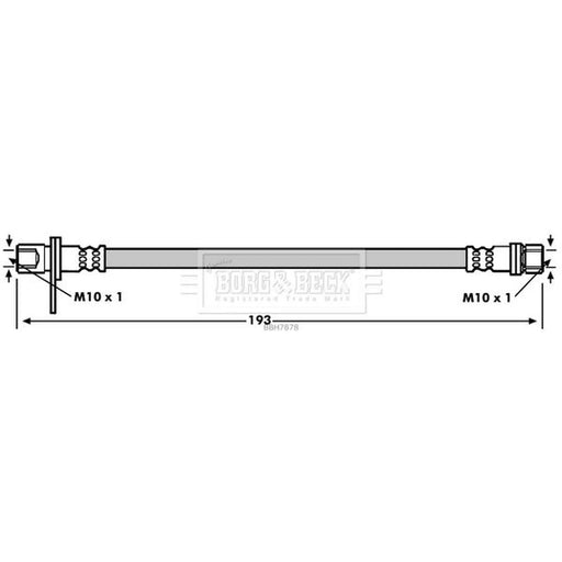 Borg & Beck Brake Hydraulic Hose Line Rear BBH7878