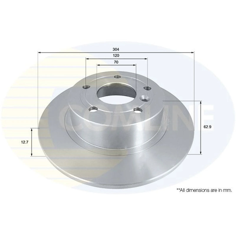 Comline 2 x Solid Rear Brake Discs ADC1307