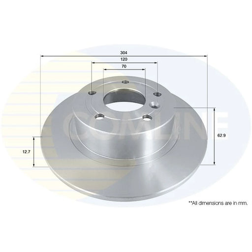 Comline 2 x Solid Rear Brake Discs ADC1307