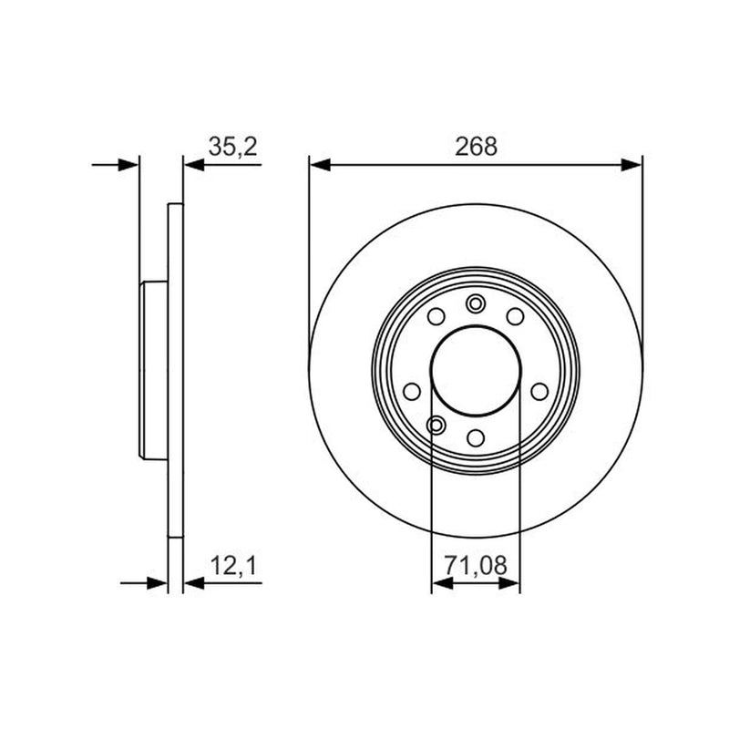 Bosch 2 x Solid Rear Brake Discs 0 986 479 C24