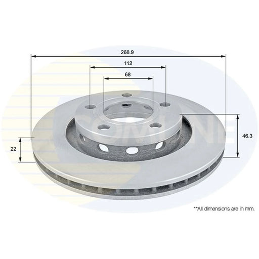 Comline 2 x Internally Vented Rear Brake Discs ADC1481V