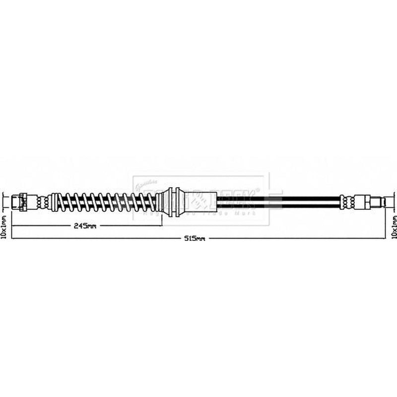 Borg & Beck Brake Hydraulic Hose Line Front Left BBH8449
