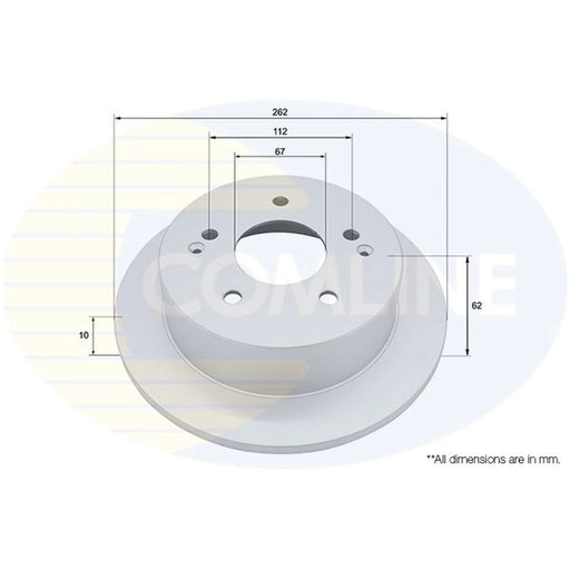Comline 2 x Solid Rear Brake Discs ADC2952