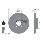 Textar 2 x Front Vented Brake Discs 92071103