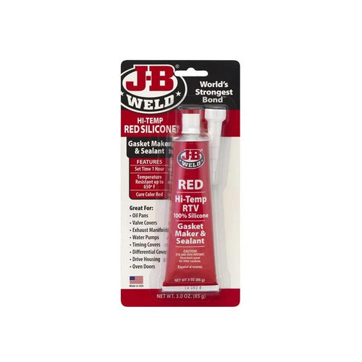 J-B Weld Hi-Temp Silicone Gasket Maker & Sealant Red 85g - 31314UK