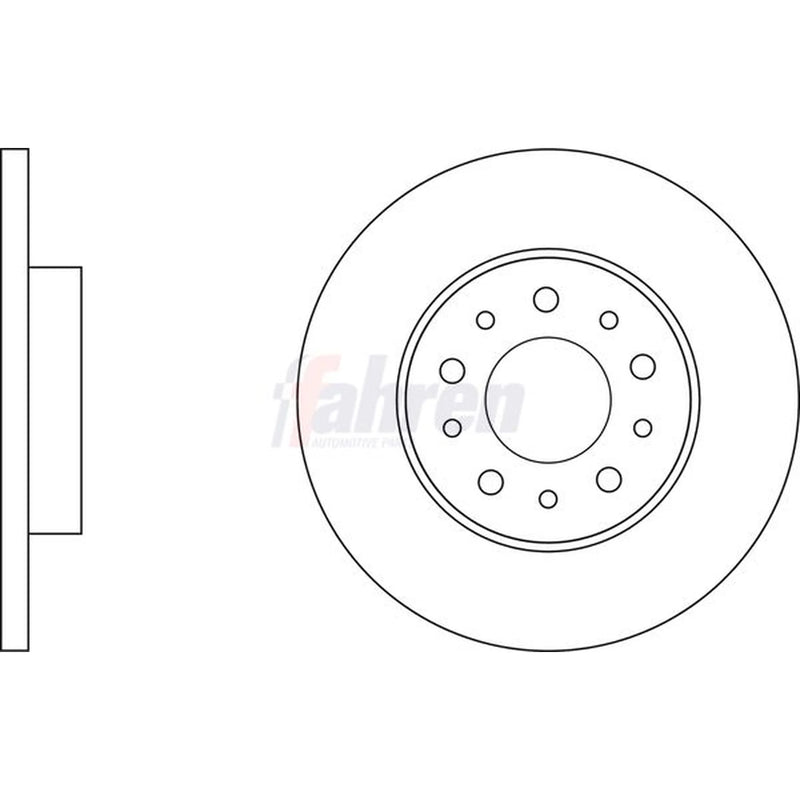 Fahren 2 x Solid Rear Brake Discs FBD6796