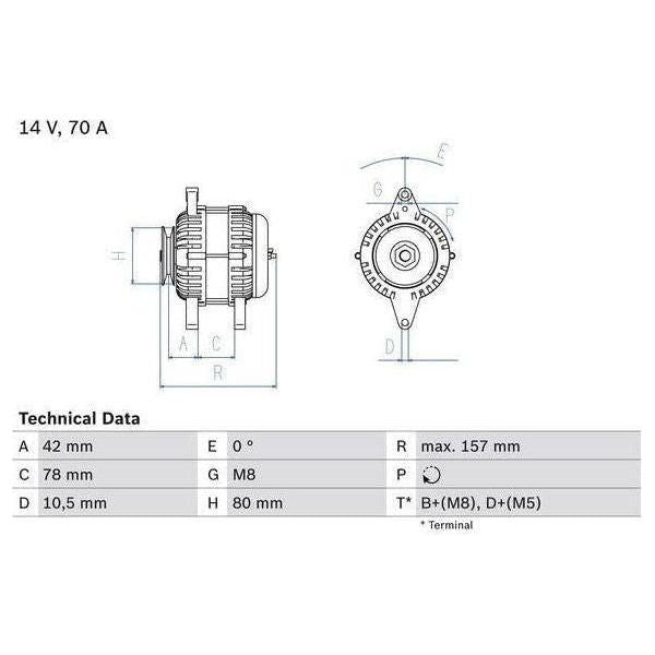 Bosch Reman Alternator 4085 0986040850 Bosch  - Town Parts