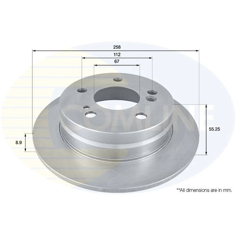 Comline 2 x Solid Rear Brake Discs ADC1611
