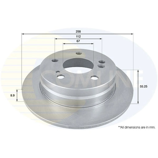 Comline 2 x Solid Rear Brake Discs ADC1611