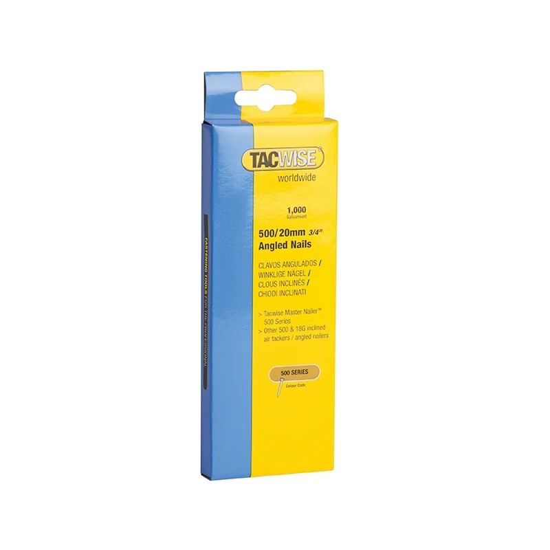Tacwise 500 18 Gauge 20mm Angled Galvanised Nails (Pack 1000) - 0479