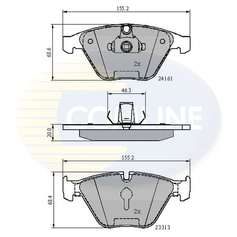 Comline 4 x Front Brake Pad Set CBP02100