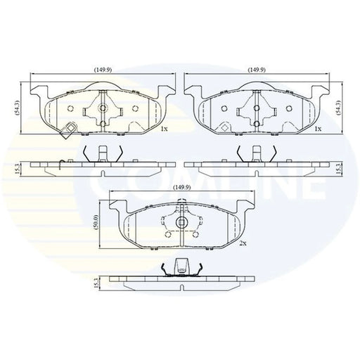 Comline 4 x Front Brake Pad Set CBP32692